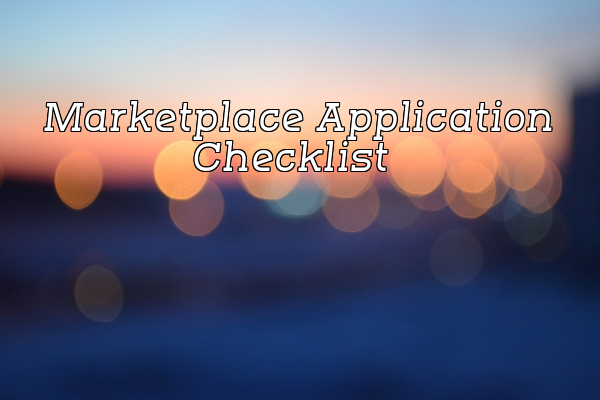 Marketplace Application Checklist